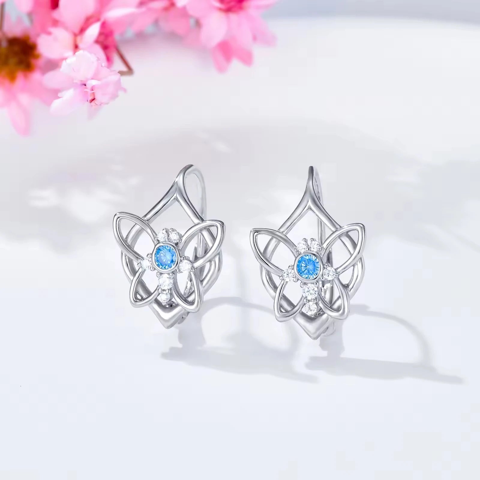 Trendy Jewelry 925 Sterling Silver 3A Zircon Butterfly Lever Back Hoop Earrings for Women
