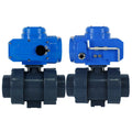 DN50 AC220C  ON/OFF 16bar Actuator Motorized Electric UPVC Double Union Glue Solvent Socket Ball Valve 2"inch 50mm Price List