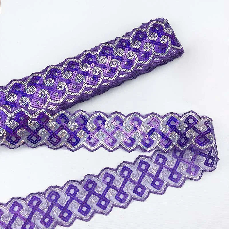 Cheap 4.5cm Lace DIY Sewing Accessories Cheap Fabric Net Mesh Embroidery Curtain Trimming Lace Sequined Lace Trims for Costume