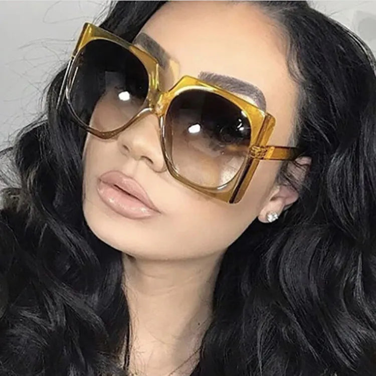 Hot Sale Fashionable Sun Shades Oversized China Big Black Thick Ladies Sunglasses