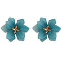 Wholesale Jewelry Acrylic Resin Fairy Exaggerated Earrings Acrylic Frosted Large Flower Metal Flower Temperament Earrings