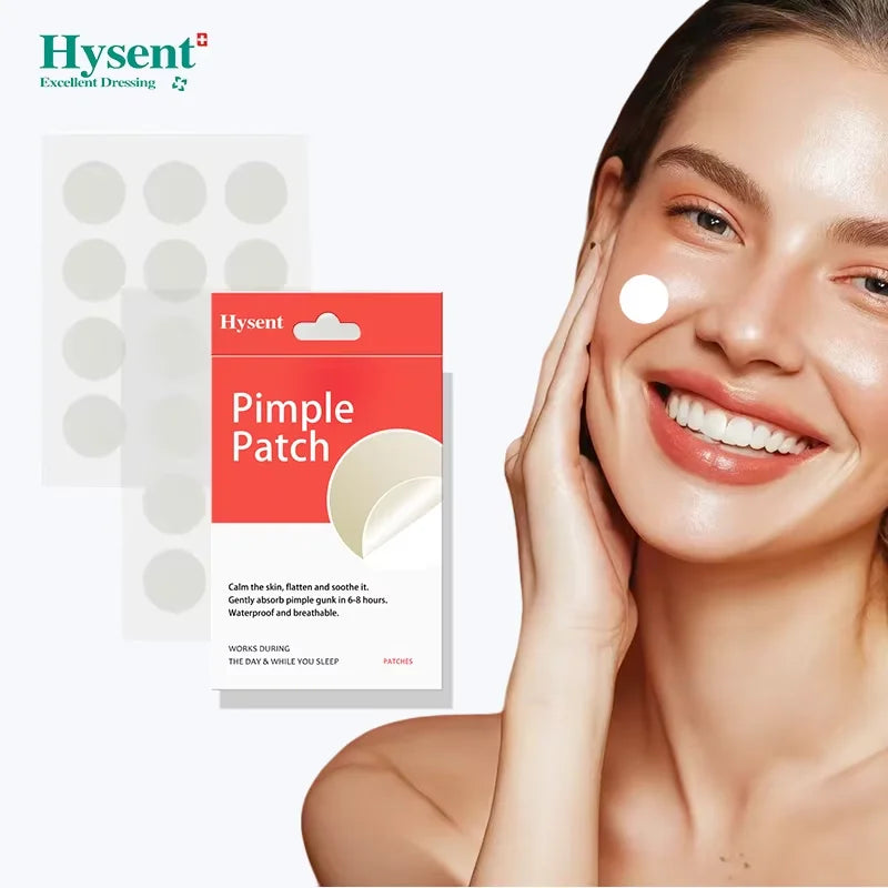 Hysent 12 Dots in Stock Best Quality Organic Tea Tree Pimple Patches Transparent Hydrocolloid Acne Patch
