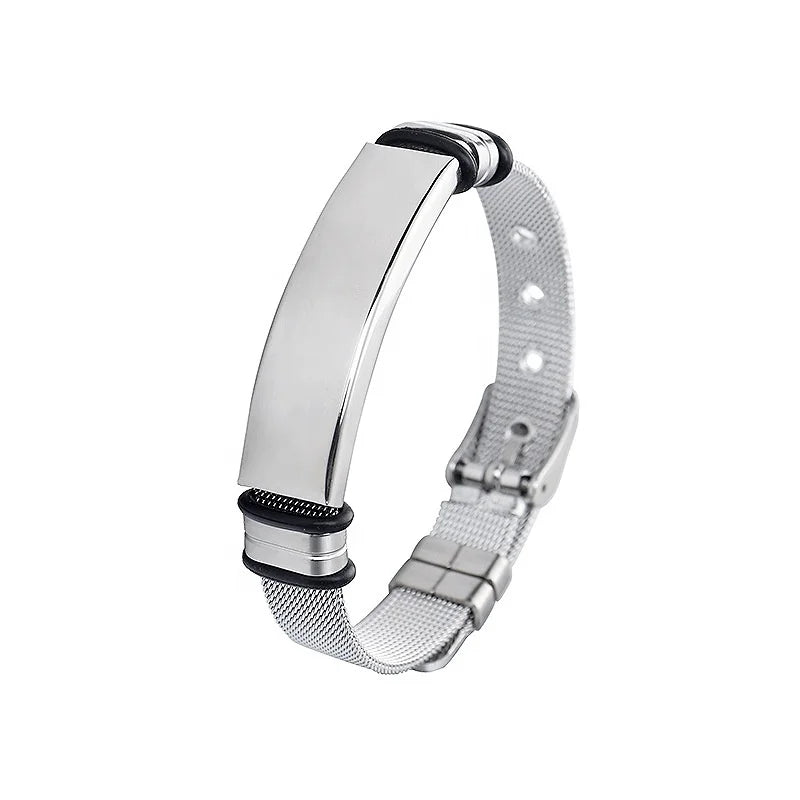 New Stainless Steel Couple Bracelet DIY Personality Adjustable Jewelry for Men and Women