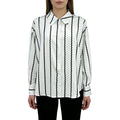 Black Stripe Simple Commuting 2024 Blouse Blouse Women White Spring Blouse