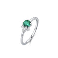 Simple Fashion 925 Sterling Silver Ring Simulated Diamond Pink Green Zircon Women's Wedding Anniversary Jewelry Gift