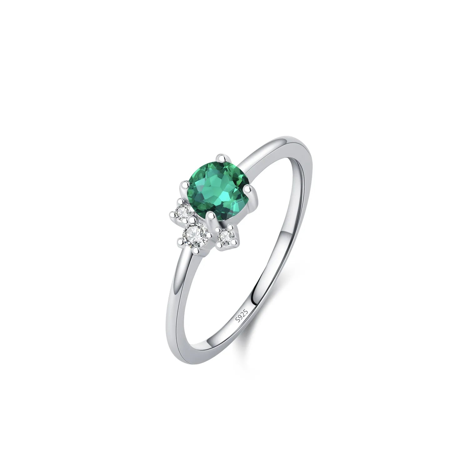 Simple Fashion 925 Sterling Silver Ring Simulated Diamond Pink Green Zircon Women's Wedding Anniversary Jewelry Gift