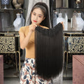 Factory Wholesale 24 Inch V-Shaped Half Wig One Piece Straight Synthetic Hairpiece High Temperature Fiber Clip-In Extensions