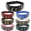 Spiked Studded Leather PU Pet Collars Bite-Proof Spiked Dog Collar for Large Breeds Pitbull Doberman