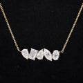 Muiti Shape 4*6mm Emerald Cut 10k Yellow Gold DEF VS Loose Lab Grown Diamond Women Necklace