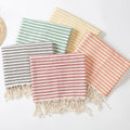 Customized 100% Cotton Hamam Beach Towel Striped Turkish Tassel Printed Adult Sports Logo Bath Swim Travel Quick-Dry All-Season