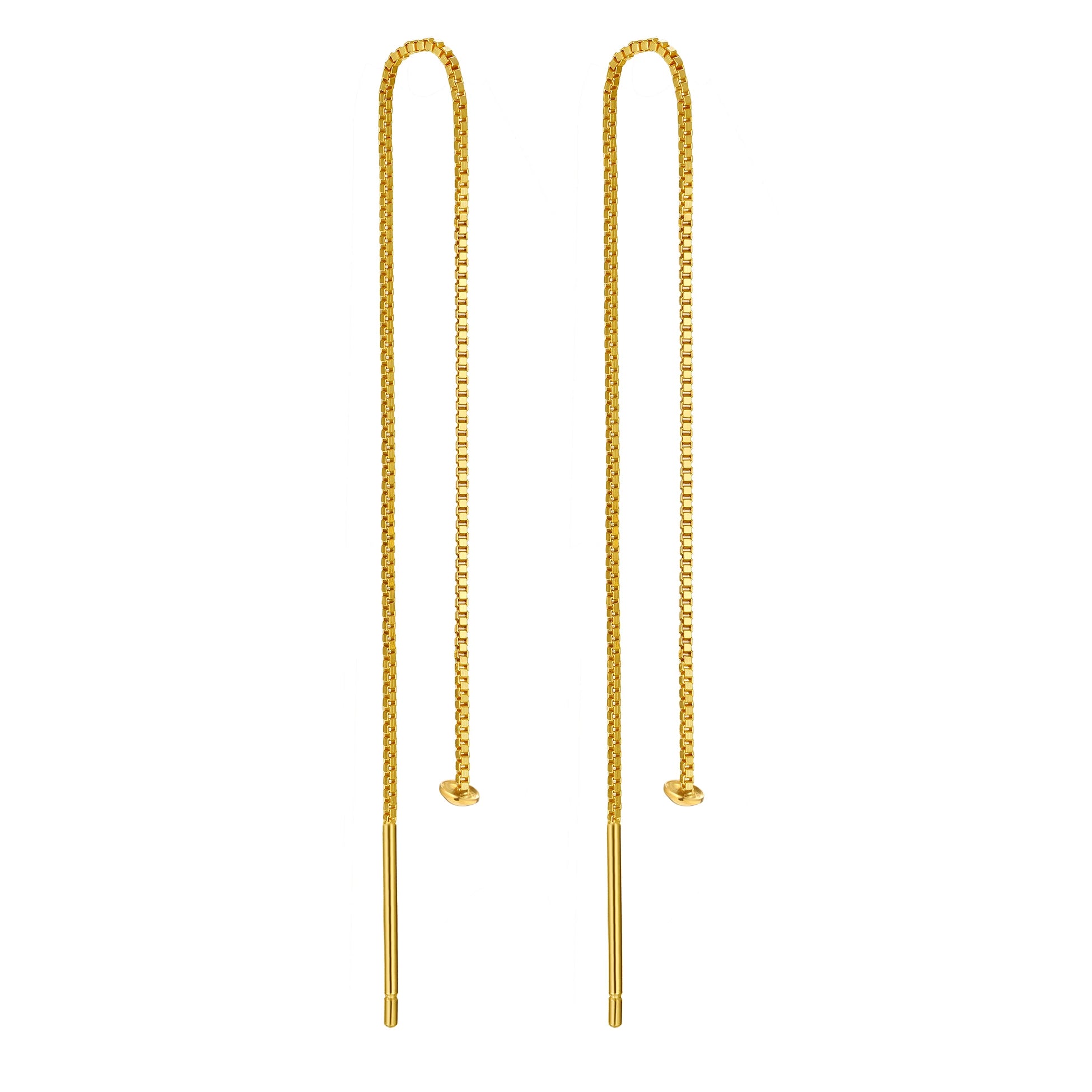 Wholesale 925 Sterling Silver Accessories Earrings Wire Ear Box Chain with Tray for Bead Pearl Gem