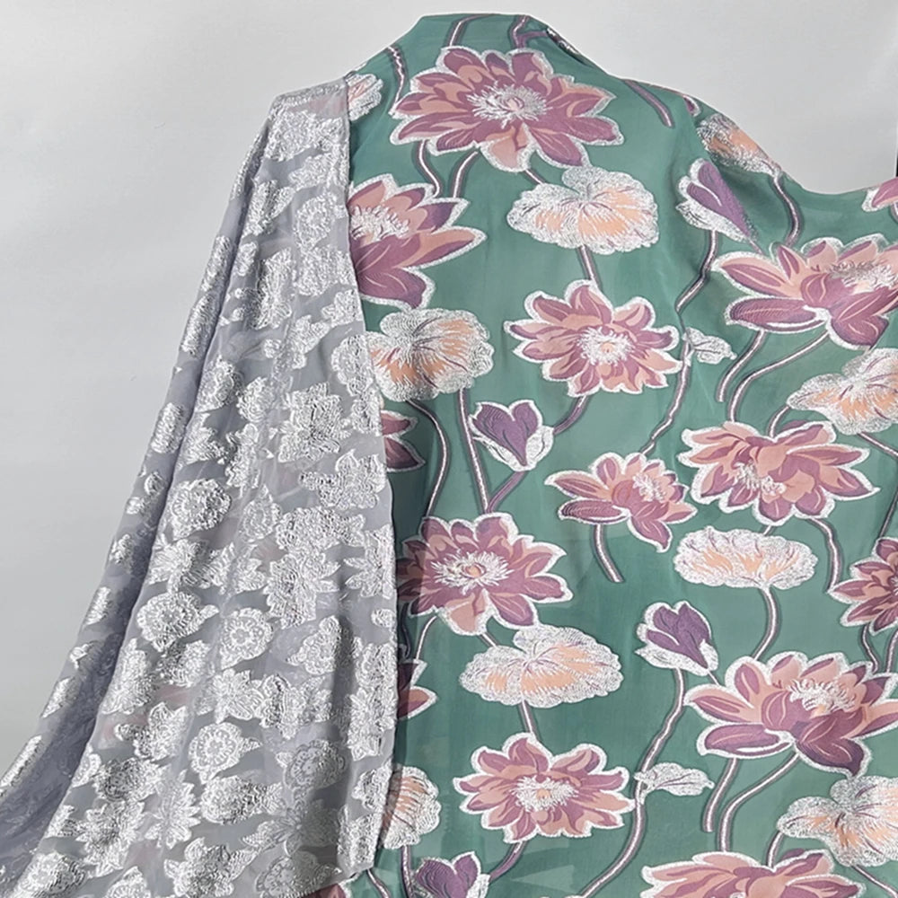 Different Styles and Colors Somalian Designers Fransanwi Jacquard Comfortable Best Quality Brocade Silk Fabric