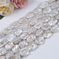Zhuji 15*20 Natural Freshwater Pearl White Loose Beads Square Rectangle Baroque Wholesale for Jewelry Making