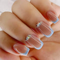 Wholesale French Square Acrylic Press on Nails False Nail Designer Diamond Faux Ongles Artificial Nails Artificial Fingernails