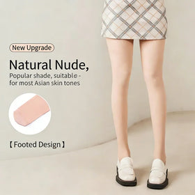 Women's Fake Skin Fleece Lined Tights Ultra-Realistic Nude Thermal Pantyhose with 4 Thickness Options for Winter