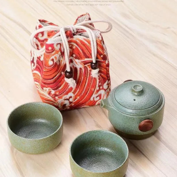 Ready to Ship Outdoor Tea Set Travel Storage Bag Cotton Protective Tea Pot Cups Anti Broken Organizer Pouch Sleeve