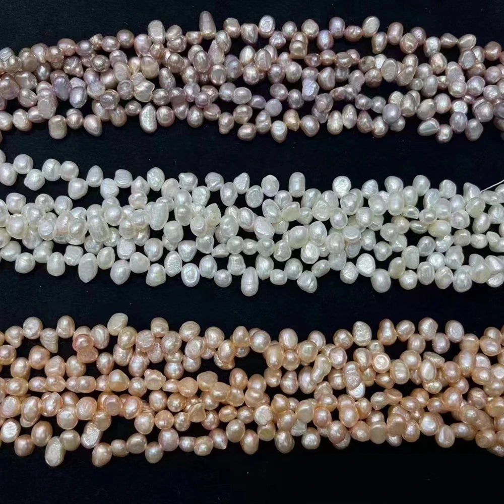 Top Drilled Freshwater Baroque Pearl Bead Loose Strand for DIY Jewelry Making White Pink Purple