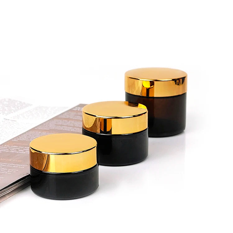 Luxury Skincare Cream & Lotion Container Packaging Round 20ml 30ml 50ml Glass Cosmetic Jar with Plastic Lid with Embossing