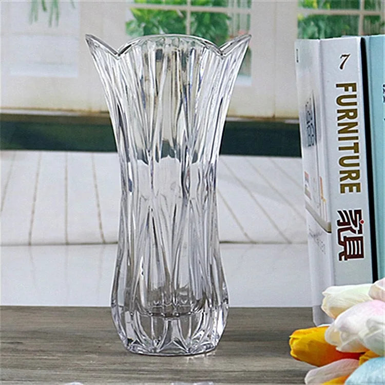 Small Bridge High Quality Handmade Clear Tall Crystal Crafts High-Grade Glass Flower Vases for Wedding Decoration