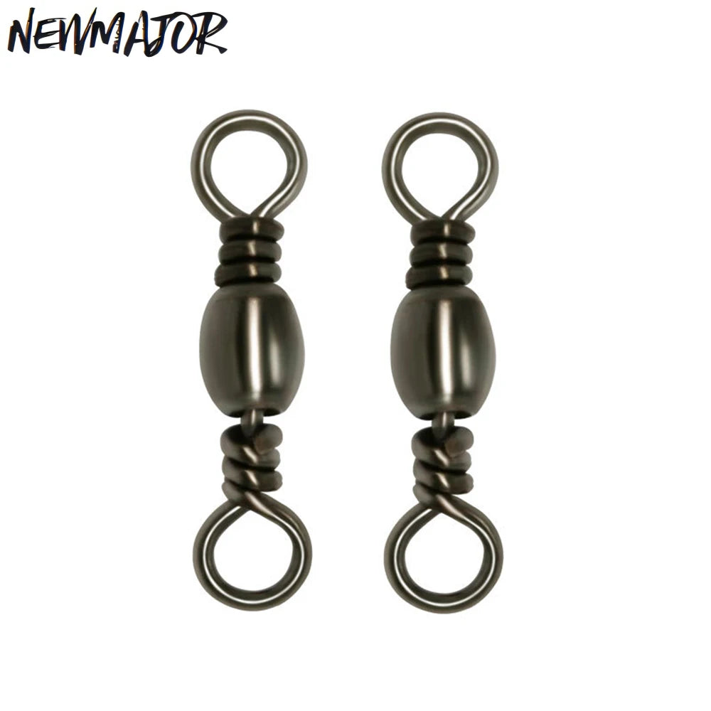 NEWMAJOR 16#-5/0# Fish Swivels Brass Tackle Carp Fishing Ball Bearing Barrel Swivel