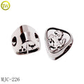 Custom Shape Silver Name Beads Bracelet Fitting Handmade Metal logo Jewelry Pendant for Necklace