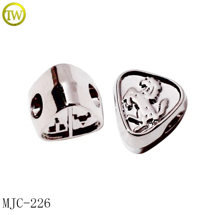 Custom Shape Silver Name Beads Bracelet Fitting Handmade Metal logo Jewelry Pendant for Necklace