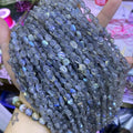 Natural 8-10mm AA Grey Labradorite Irregular Shape Beads Gravel Pebble Gemstone Beads Healing Energy Beads for Jewelry Making