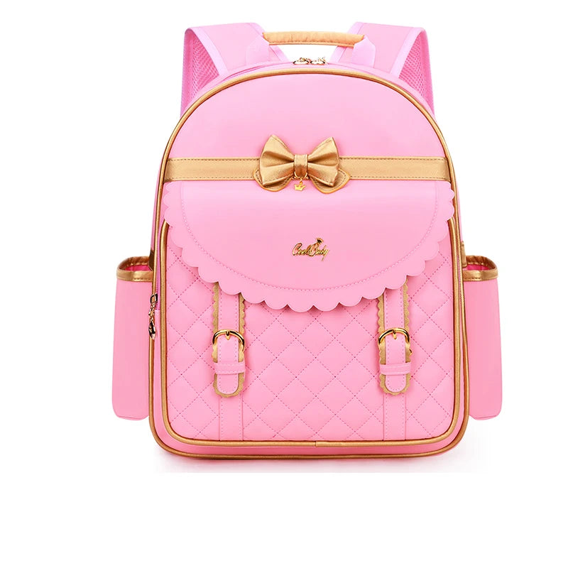 Korean Version Lovely Princess Backpack Schoolbag Primary School Children's Geometric Pattern Six Grade One Girls' Backpack