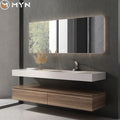 2024 New Design Bathroom Modern Two Basin Smart Mirror Bathroom Dressing Table Luxury Bathroom Cabinet Sintered Stone Vanity