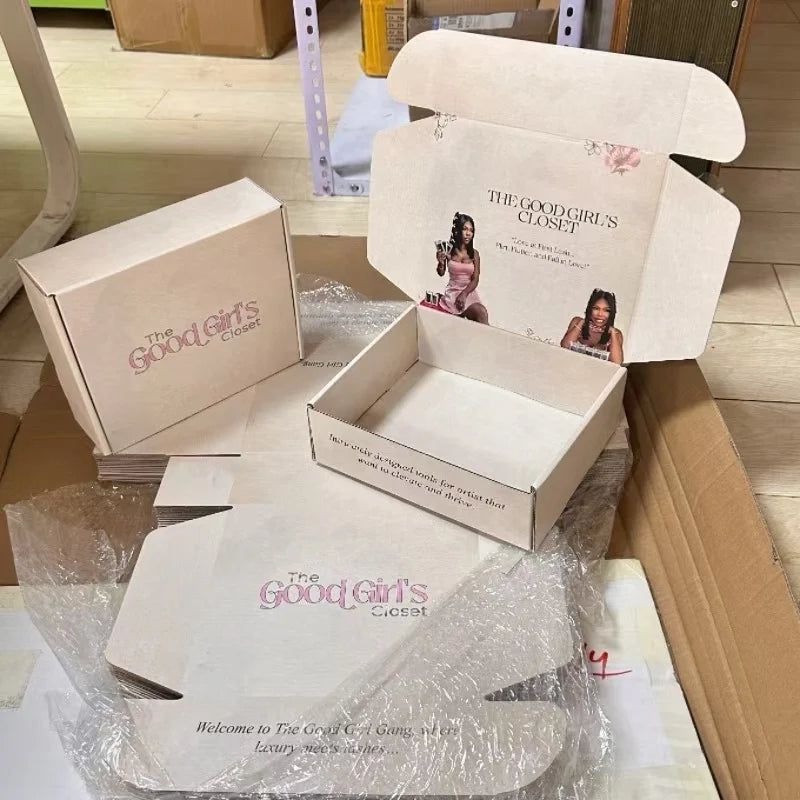 High Quality Custom Black Mailer Packing Companies Carton Box with Uv Printing logo for Clothes Box Small Cardboard Box