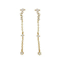 Milskye 925 Sterling Silver 18k Gold Plated Cubic Zircon Hypoallergenic Chain Drop Stud Earrings