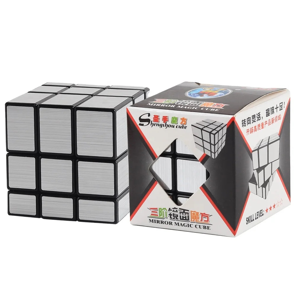 Sengso Hot Selling Toys 3x3x3 Silver Gold Sticker Mirror Magic Cube for Kids Educational Puzzle