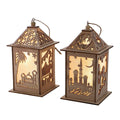 Eid Mubarak Wooden Ornaments Hanging Moon LED Ramadan Lights for Islam Muslim Event Party Home Table Decoration Kareem Gift