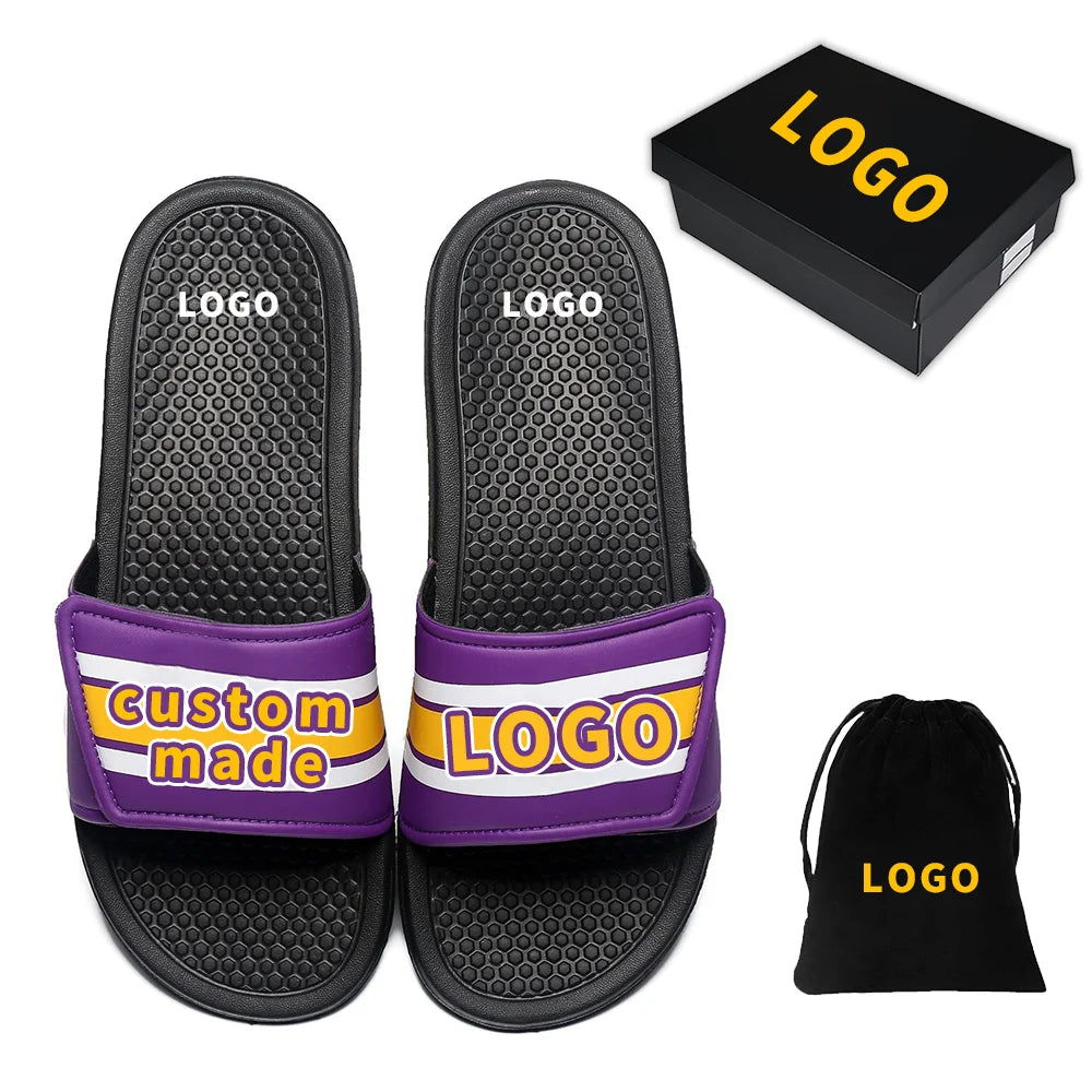 2024 Customizable PVC Sports Slippers Non-slip Massage Function Waterproof Lightweight Slippers Team Club Customization