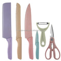 6 PCS Colors Stainless Steel Chef Knife Bread Knife Household Kitchen Knife Set