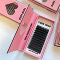 Wholesale Velvet Mink Eyelash Extensions Dark Fluffy Cashmere Lash Trays with CC Curl Matte Black Lash Supplies