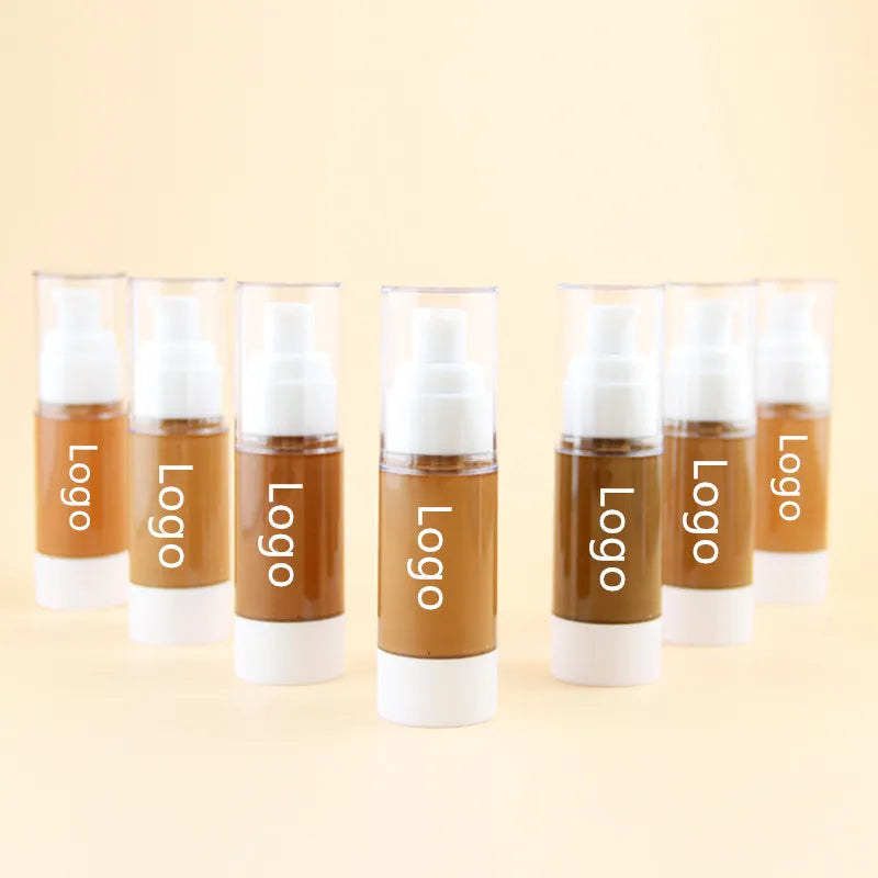 Best Selling Makeup 10 Color Face Private Label OEM Liquid Vegan Full Coverage Foundation Black Skin Customization Logo