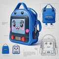 Wholesale Custom Design PU TV Monitor Ita Bag Backpack with Transparent Window Pin Display Insert