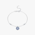 Blue Zircon Adjustable Chain Link for Women Fine Jewelry Birthday Gift 925 Sterling Silver Delicate Charm Evil Eyes Bracelet