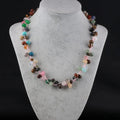 Great Varieties Wholesale Rondelle Stone Beaded Knot Necklaces Jewelry Gemstone With Alloy Findings Length 45cm 17.5"