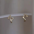 INS Simple Pure 925 Sterling Silver Geometric Wavy Shaped Small Hoop Earrings for Women Girls Jewelry