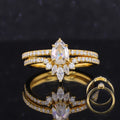 Starsgem Ring Set  5*7mm Pear Shape DEF Vs Vvs S925 Lab Created Moissanite Silver Ring Pear Shaped Wedding Ring Moissanite Band