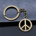 WYSIWYG 23mm Antique Bronze Plated Zinc Alloy Peace Symbol Key Chain Souvenirs Gift P1-ABD-C11302