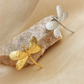 New Dragonfly Ring Stainless Steel Plated 14K Gold Open End Couple Titanium Steel Fashion Ins Ring