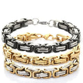Hot Selling Fashion Jewelry Bracelet Stainless Steel Gold Black Plated Chunky Hip Hop Bracelets for Men