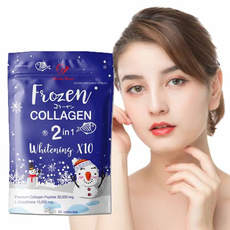 Frozen Collagen Lightening Pills 2 in 1 Vitamin C Private Label Herbal Supplements Detox Skin Care Whitening Capsules