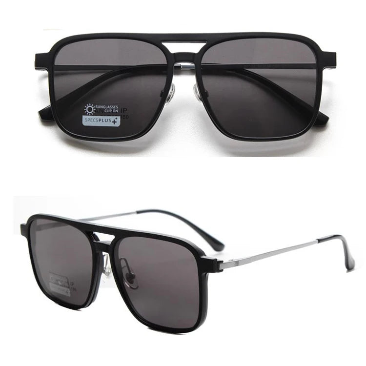 93002 Fashion TR Frame Polarized Sunglasses Men Magnetic Clip on Glasses Titanium Temple Optical Eyeglass Magnet Clips
