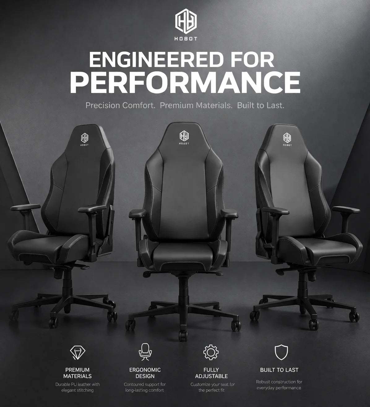 Ergonomic Recliner PU Leather Aluminum Alloy Base Custom Options Gaming Chair 4D Adjustable Armrest BIFMA Certified High-Density