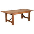 Heavy Duty Folding Table 8ft Rustic Farm Table Pine Wood for Wedding Events Catering and Commercial Furniture