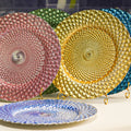 Wholesale Tableware Luxury Gold Silver Black Pink Customize Color Round 13Inch Mat Glass Charger Plate for Wedding Dinning Party
